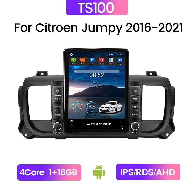 Autoradio stéréo 9 Pouces Touch Screen SWC pour Citroen Jumpy 2016-2021  Multimédia Voiture Stéréo avec Caméra de Recul Dab+ AutoPlay Bluetooth  Autoradio Mains Libres (Size : 4Core WiFi+4G 2G+32G) : : High-Tech
