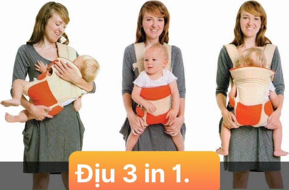 Địu em bé 3 trong 1 Song Son bằng vải mềm an toàn cho bé - địu trẻ em 3 tư thế
