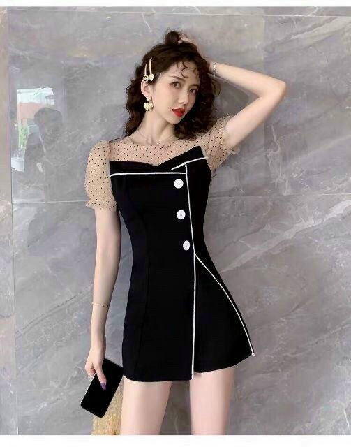 Set bộ nữ phối lưới chấm bi siêu đẹp