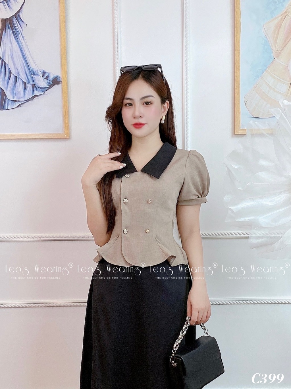 C396 LEOSWEARING set váy công sở