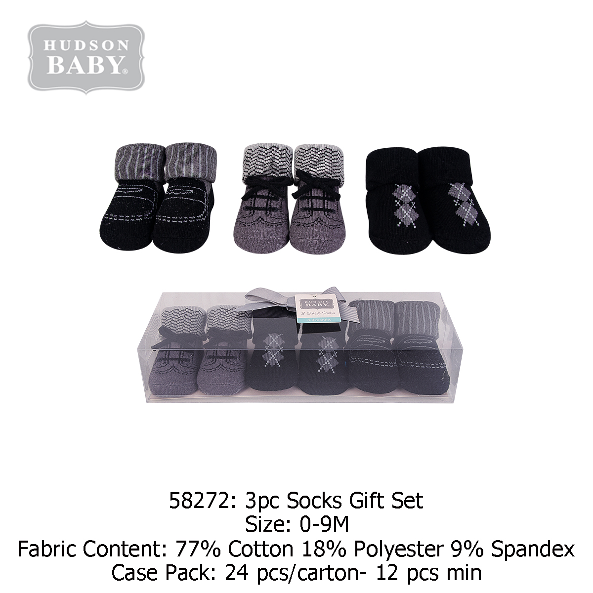 Hudson Baby Novelty Socks Giftset Stripe Sneaker (3's/Pack) 58272 Lazada