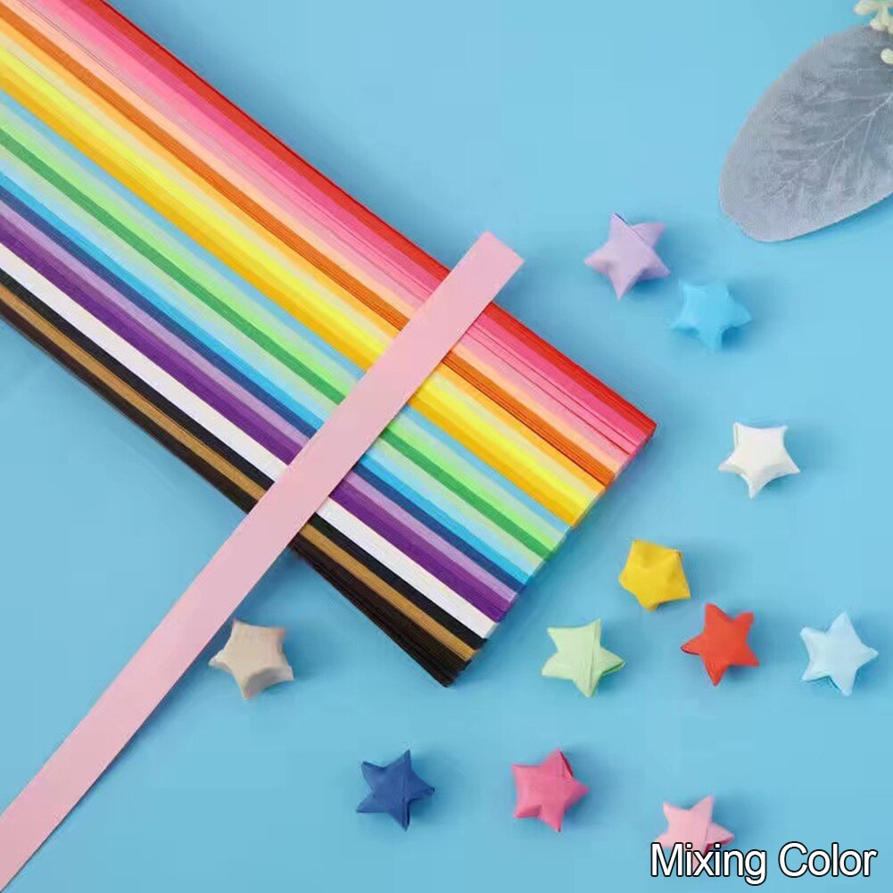 540 Sheets Origami Stars Paper Strips 27 Colors Folding Paper