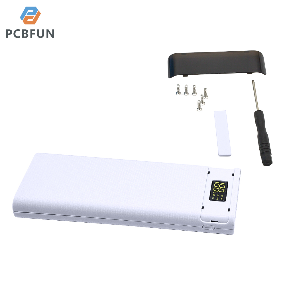 pcbfun (Battery not included) 8pcs 18650 Mobile Power Screw Removable Kit Fast Charging White
