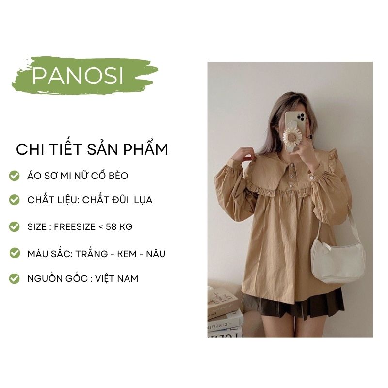 Áo kiểu nữ đẹp cổ bèo chất vải đũi lụa mềm mát - A259