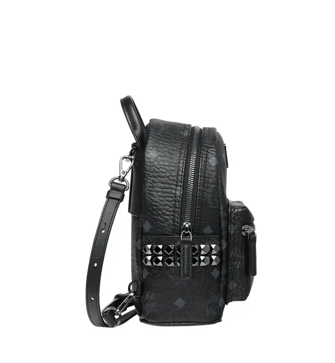 mcm stark side studs bebe boo backpack in visetos