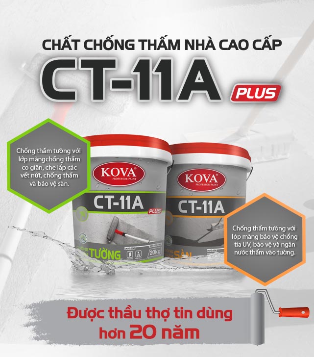 [HCM]Kova CT11A Chống Thấm Tường Thùng 1L - Thùng 4L