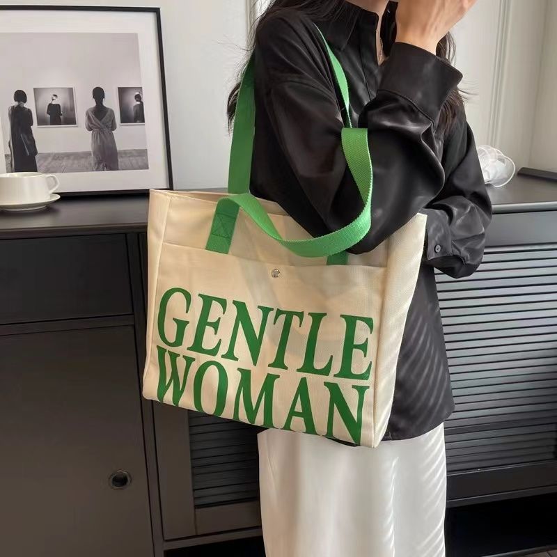 Single Shoulder Canvas Bag for Women 2023 New Fashion Outgoing Portable Shopping Bag Large Capacity Mommy Commuter Tote Bag