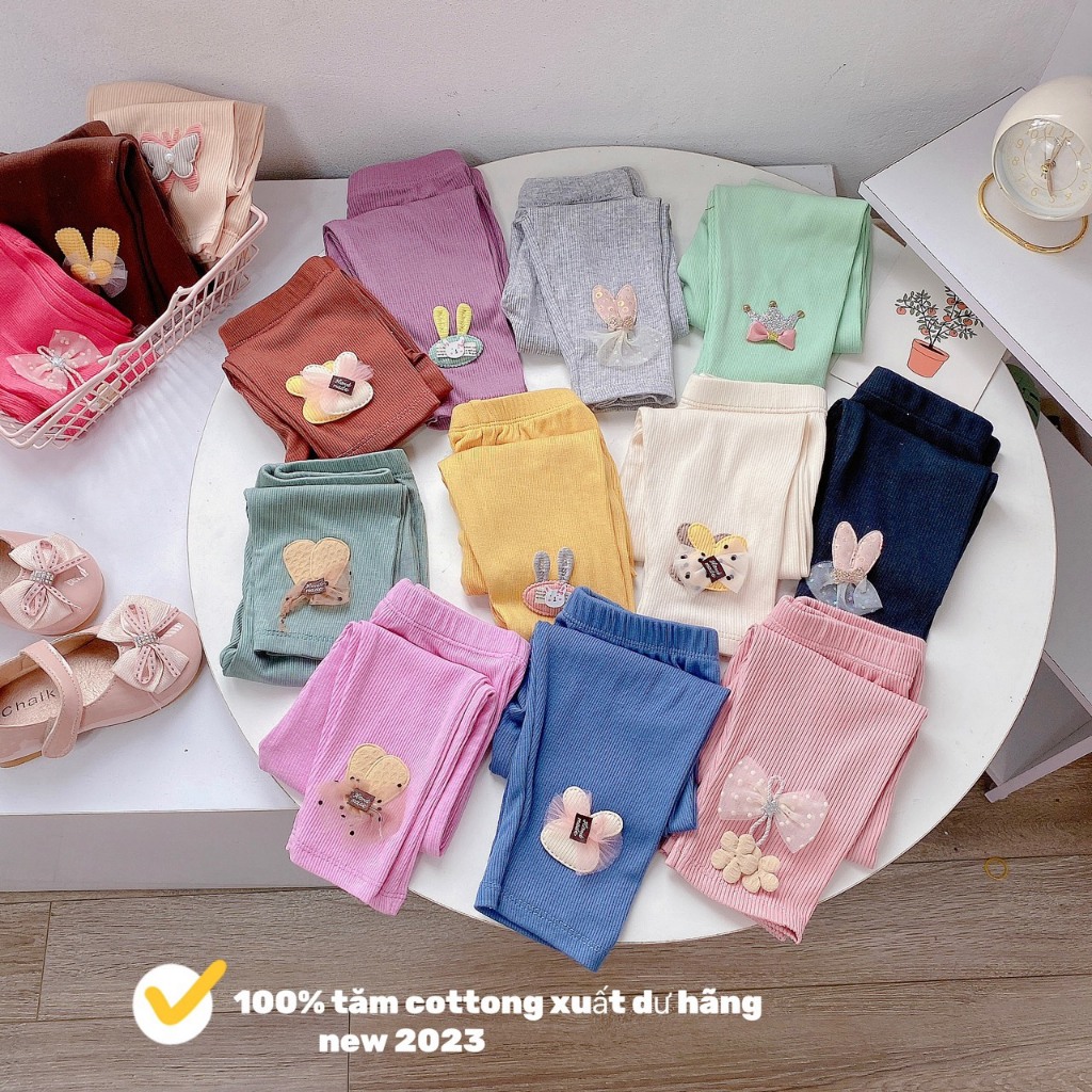 COM BO 4 QUẦN LEGGING TĂM CHO BÉ MỀM MỊN (QT)