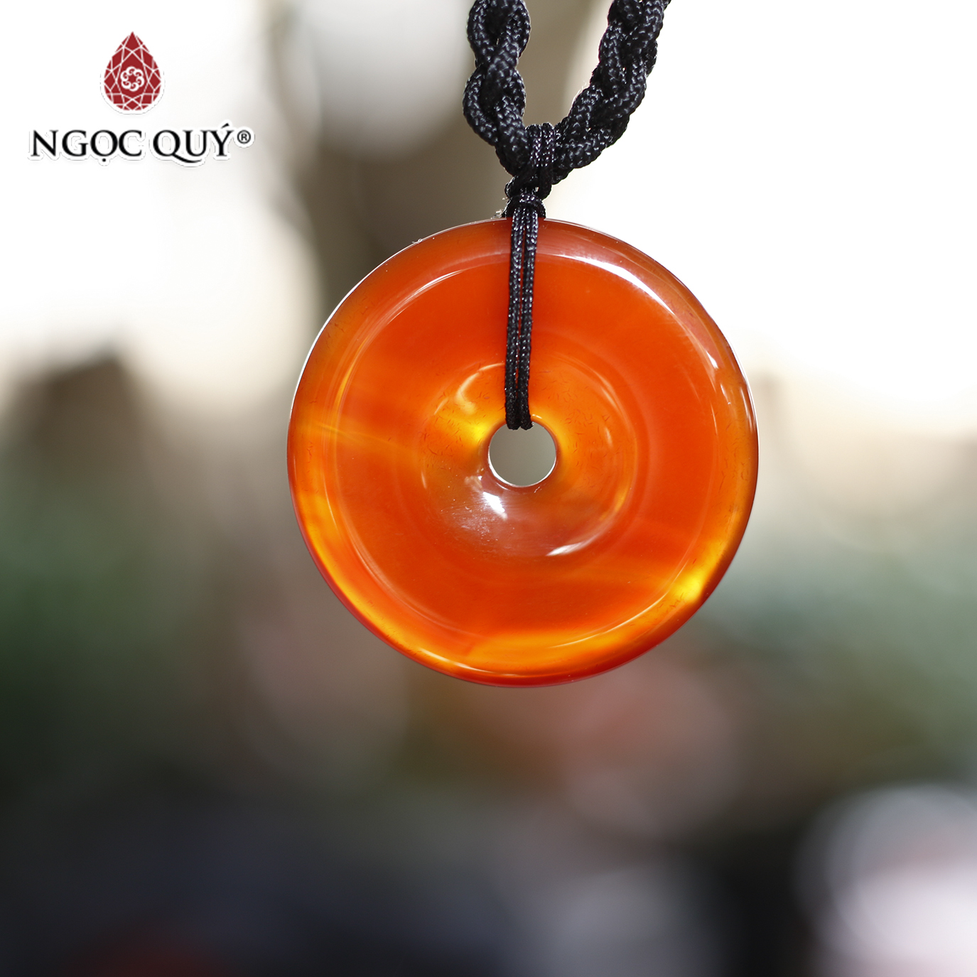 Mặt dây chuyền đồng điếu đá mã não đỏ mệnh hỏa, thổ - Ngọc Quý Gemstones