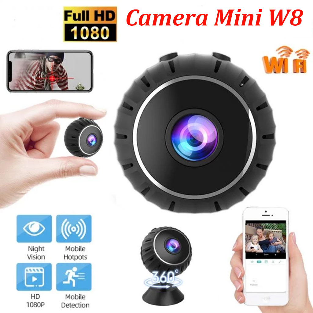 [Hot 2022 - Bảo Hành 24 Tháng] Camera Mini Wifi W8 Hồng Ngoại IP HD 1080P Máy Quay An Ninh...