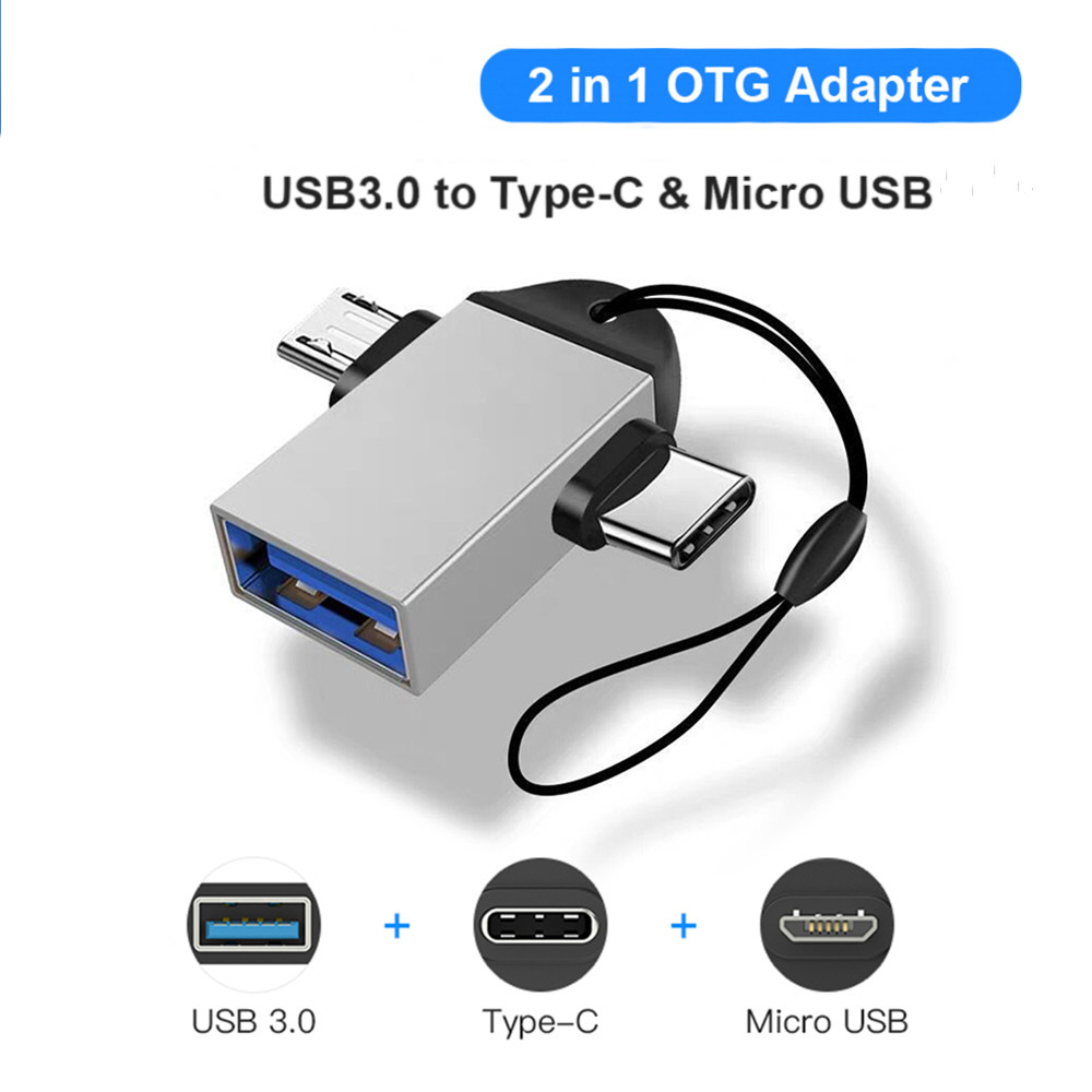 2-trong-1 USB mini otg type-c và bộ chuyển đổi Micro để chuyển siêu tốc cho điện thoại máy tính xách tay U thẻ đĩa đọc Loại C chuyển đổi