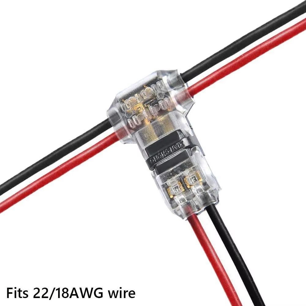 1 5Pcs Durable T Type Pluggable Wire Connector 2 Pin Low Voltage 1-5pcs-durable-t-type-pluggable-wire-connector-2-pin-low-voltage