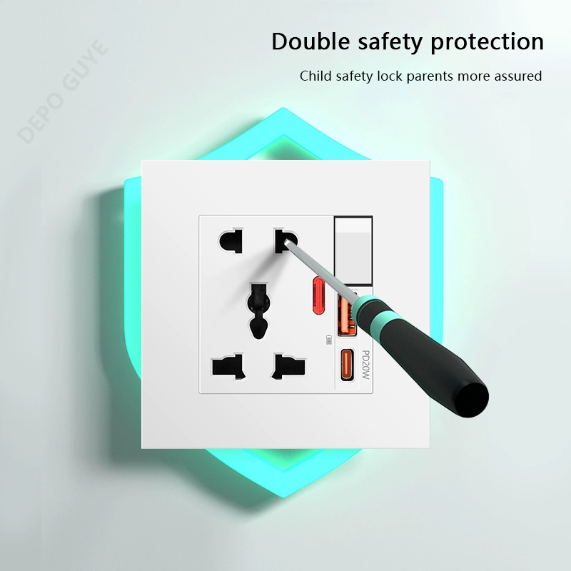 20W%20Type-C%20Plug%20Quick%20Charging%205-pin%20Wall%20Socket%20220V,Plastic%20Electrical%20Wall%20Power%20Outlet%20With%20DC%205V%203A%20USB%20C%20Charger%20-%20Image%207