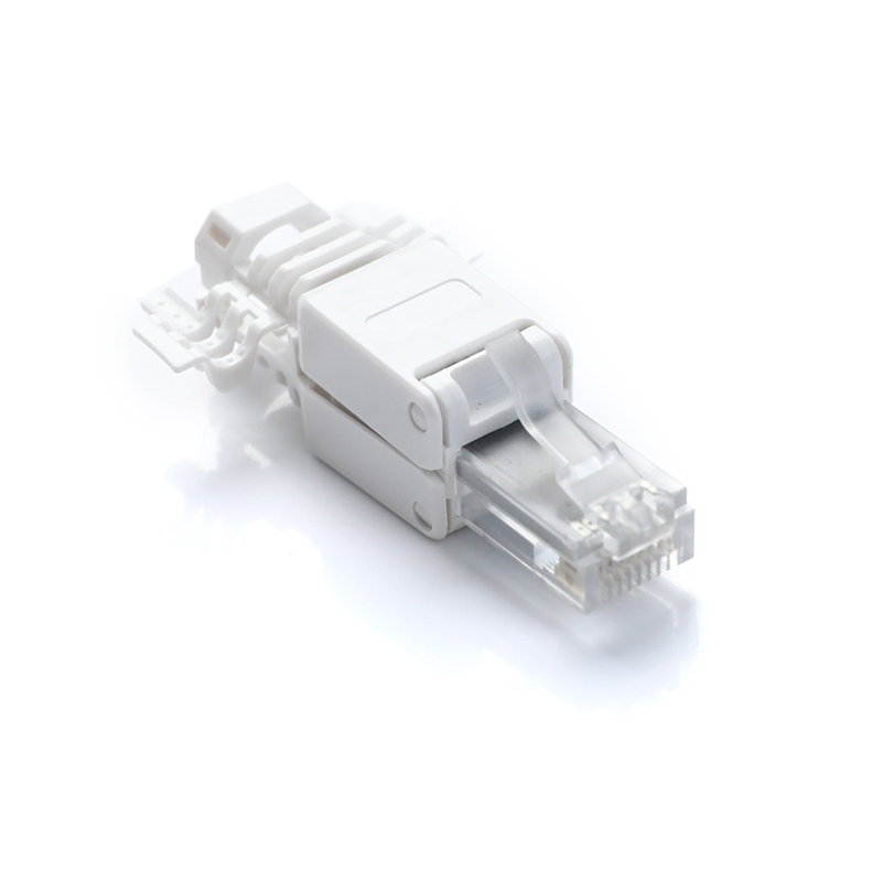 No Crimp Ethernet Cable Tool-less Crystal Head Plug CAT6 RJ45 Connector. 