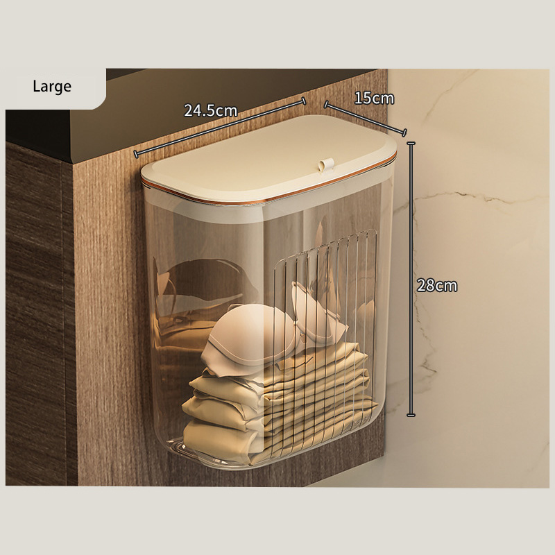 Kitchen trash can wall-mounted large-capacity living room bathroom toilet high-value with lid sandwich trash can