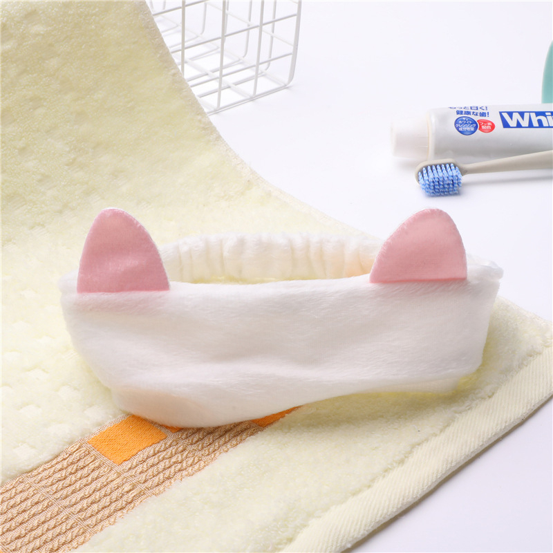 Băng đô rửa mặt tai mèo, Băng đô cài tóc nữ vải nhung mềm mại