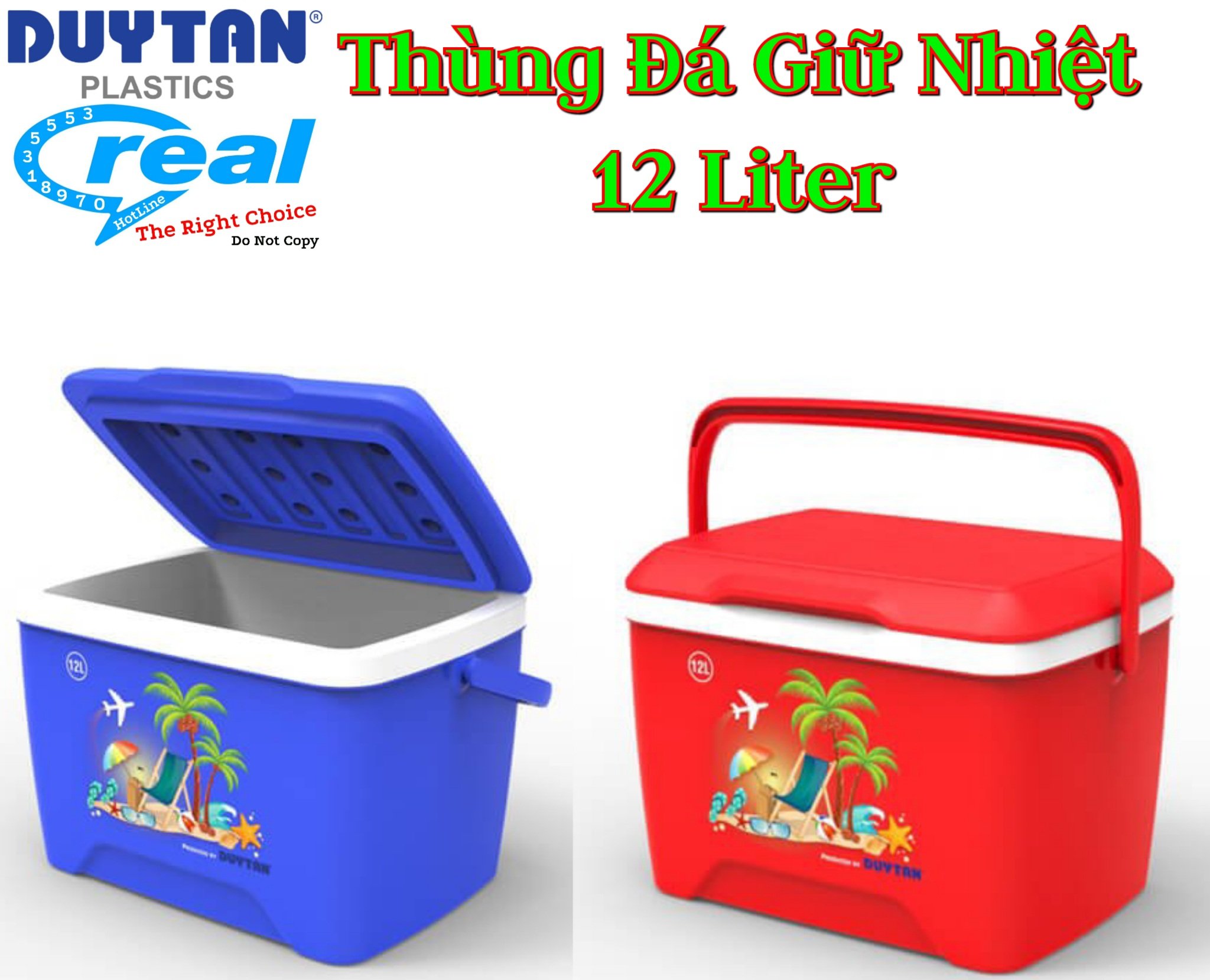 Thùng đá nhựa duy tân dung tích 12 lít giữ nhiệt 48h