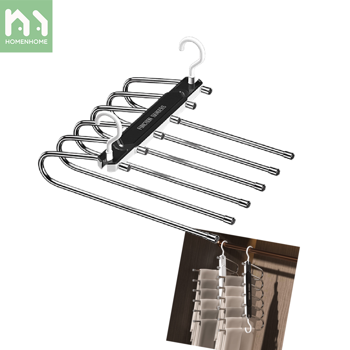 Homenhome Household multifunctional folding magic seamless pants storage rack