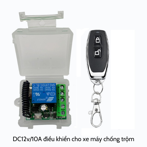 Điều khiển từ xa không dây dc 12v10a 1ch rf 433mhz công tắc điều khiển từ xa cho xe máy 12v công tắc chống trộm