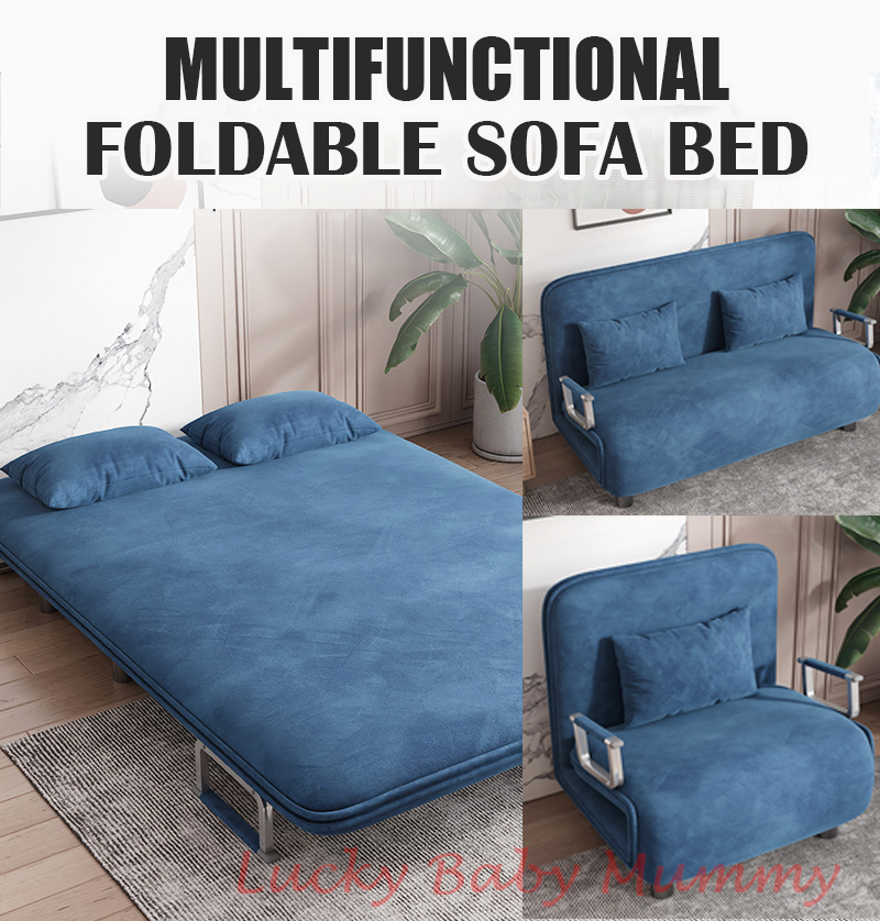 Foldable Velvet SofaBed Single Sofa Bed Foldable Bed Chair