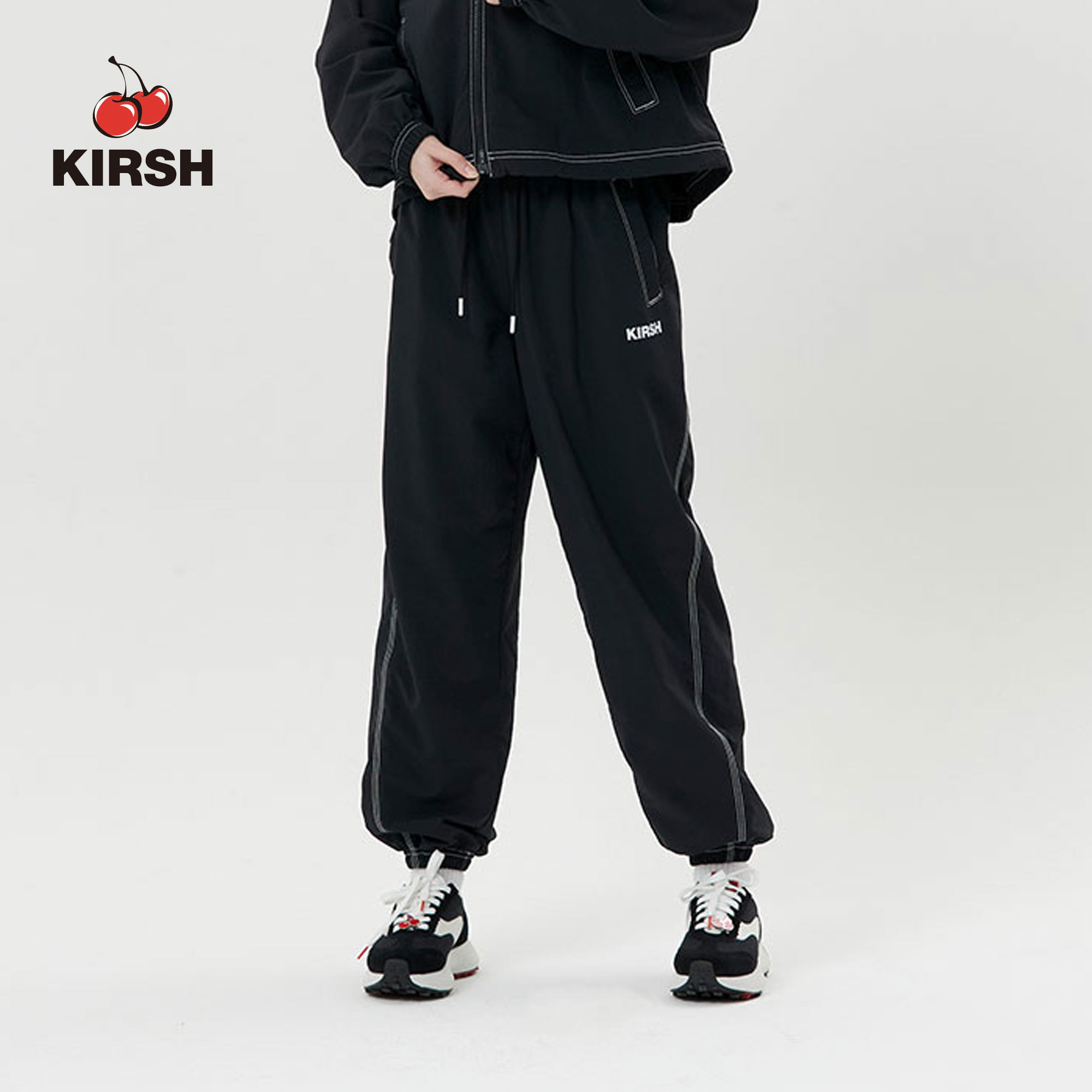 [KIRSH] DOODLE CHERRRY STITCH WOVEN PANTS Korean Women Pants