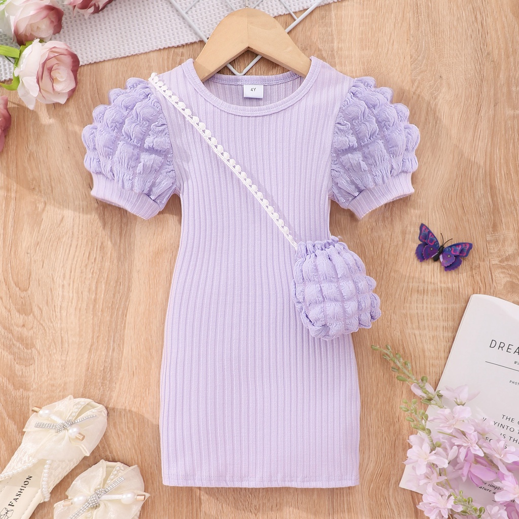 2024 Midi Kids Clothes Summer Short Sleeve Baby Girl Bodycon Dress Party Children Wrap Tight Dresses 3 4 5 6 7 8 Years.