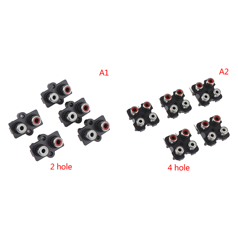 5Pcs 2/4 hole RCA Female Stereo audio Jack AV Audio input socket Connector. 