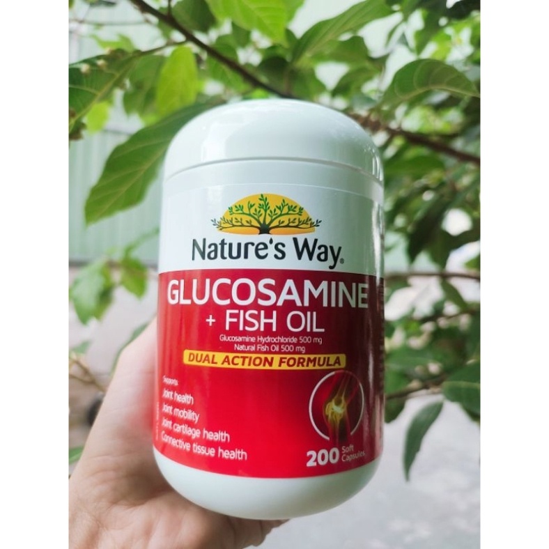 Viên uống hỗ trợ xương khớp glucosamin kết hợp dầu cá 𝐍𝐚𝐭𝐮𝐫𝐞'𝐬 𝐖𝐚𝐲 𝐆𝐥𝐮𝐜𝐨𝐬𝐚𝐦𝐢𝐧𝐞 + 𝐅𝐢𝐬𝐡 𝐎𝐢𝐥 hộ