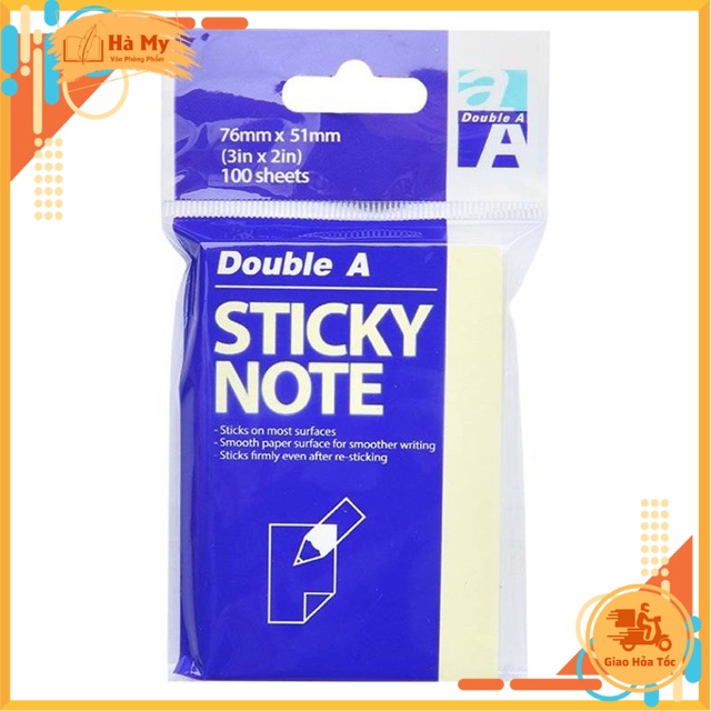 Xấp 100 Tờ Giấy note - Giấy ghi chú Vàng Double A