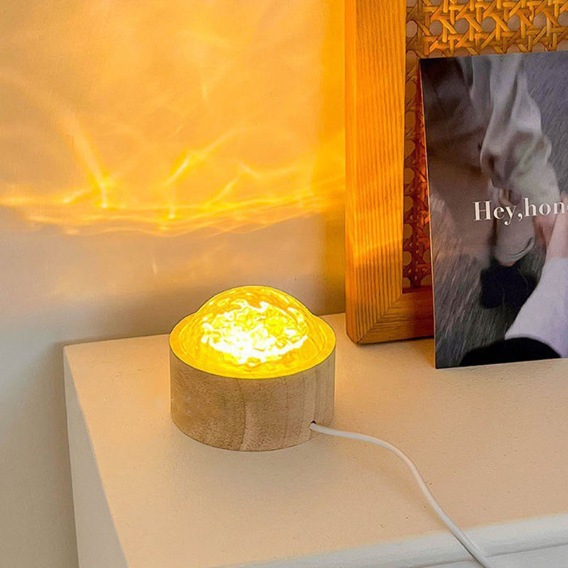 YONUO Light and shadow table lamp rotating water pattern lamp night light projection aurora flame bedside atmosphere lamp bedroom gift