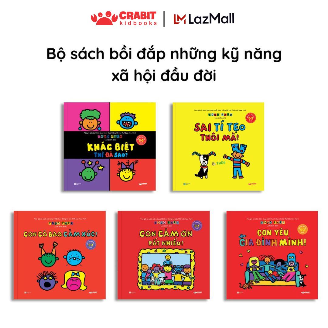 Sách - Bộ sách 5 cuốn Bé xíu bé xiu - Todd Parr - Bồi đắp những kỹ năng xã hội đầu đời - Crabit Kidbooks