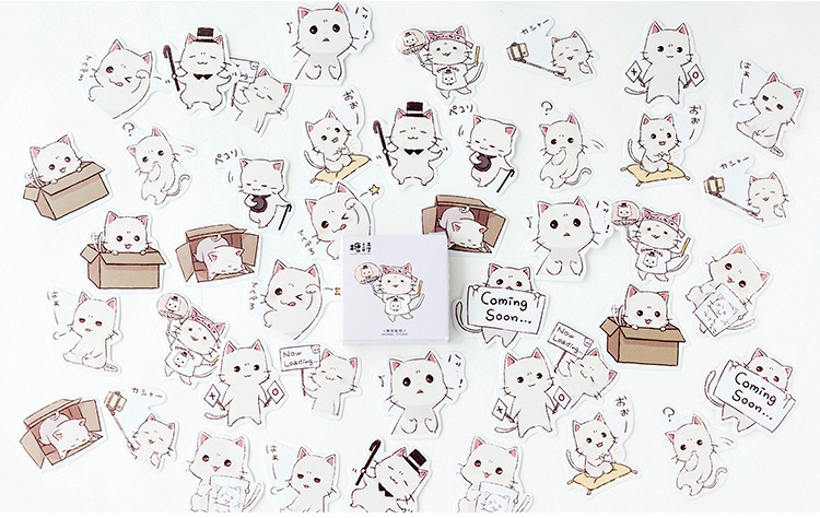 Hộp 45 stickers hình mèo
