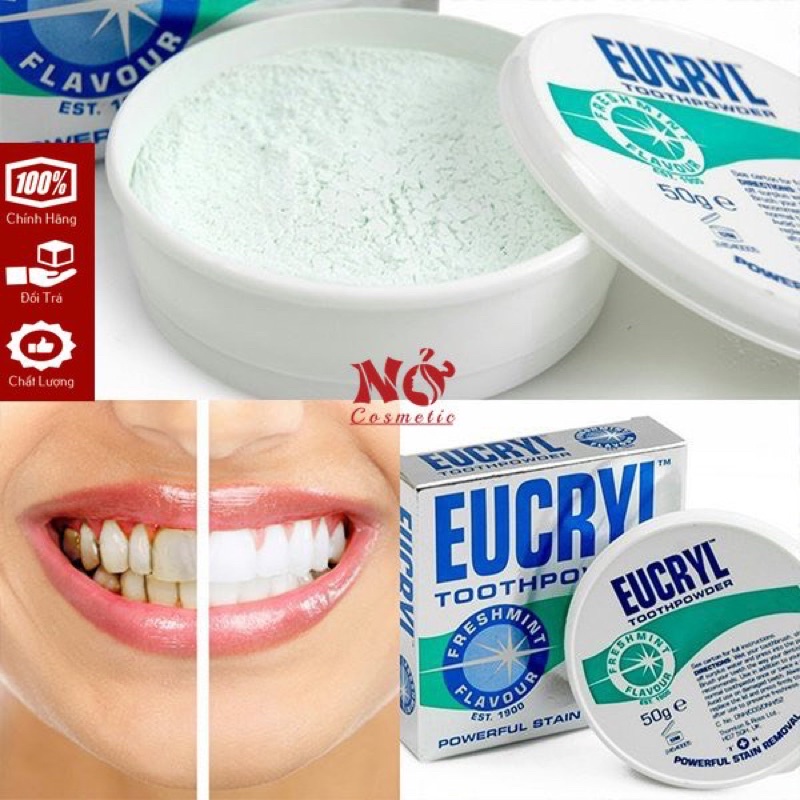Combo Kem Đánh Răng Eucryl & Bột Trắng Răng Eucryl Anh Quốc