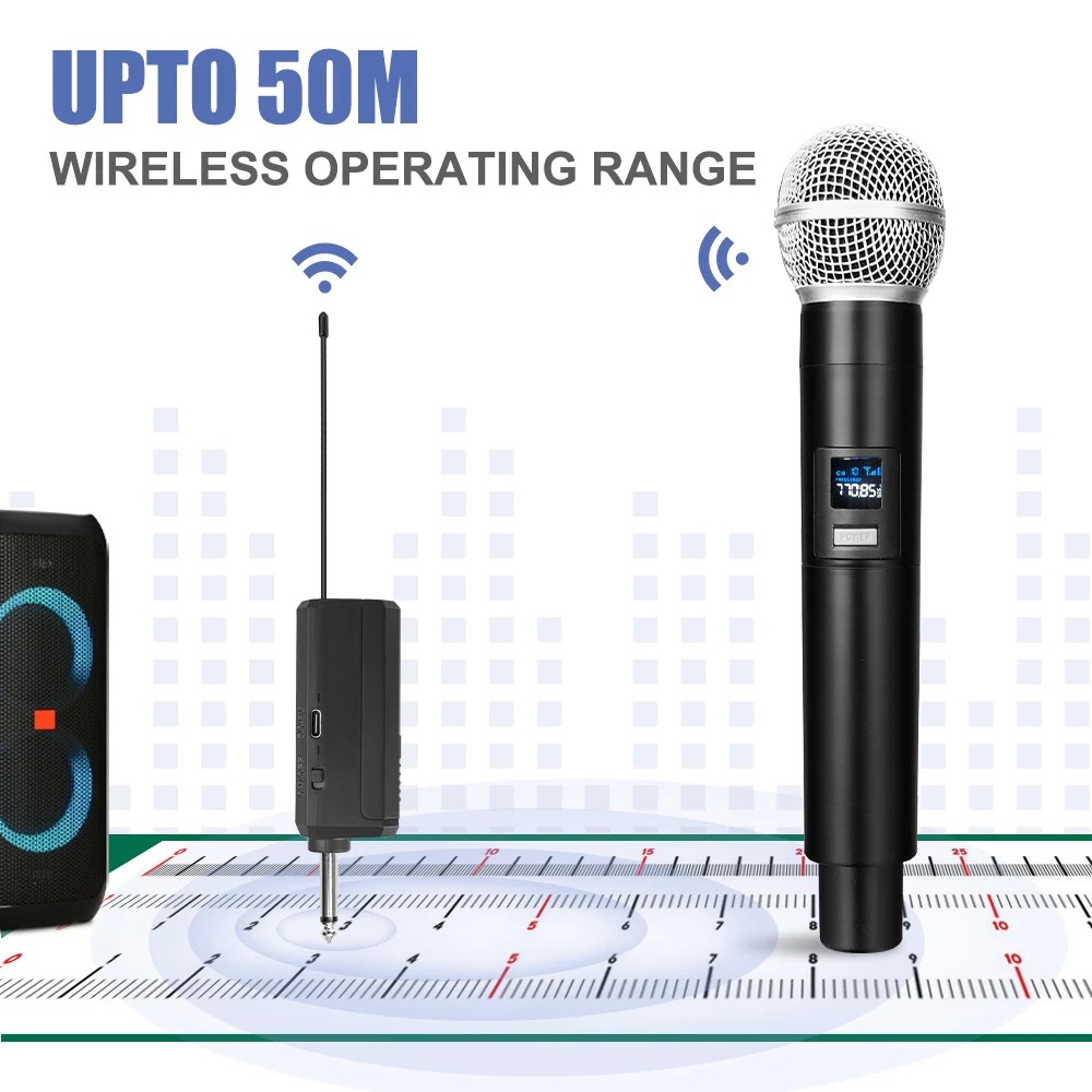 KEBIDU Micro karaoke Micro cầm tay không dây với bộ thu sạc cho tiệc cưới