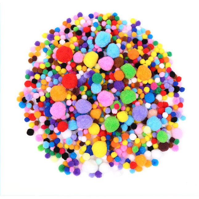 Quả cầu bông tròn pompom túi lớn