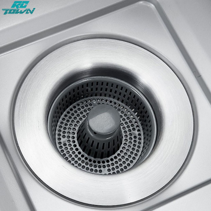 Kitchen Sink Drain Strainer With Portable Handle Stainless Steel Sink Drain Strainer Rust-proof Scratch-resistant Sink Stopper
