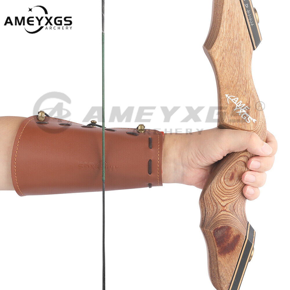 AMEYXGS Cowhide Arm Guard Cow Leather Forearm Hand Protector Gear Bow