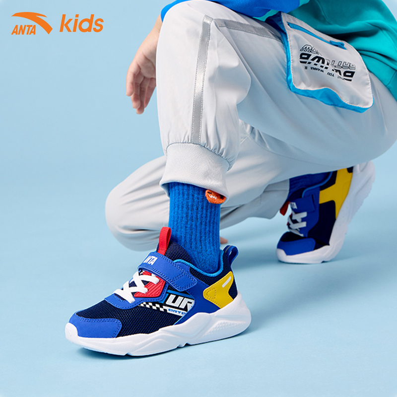 Giày thể thao bé trai Anta Kids quai dán tiện lợi, upper mặt lưới thoáng khí W332139958