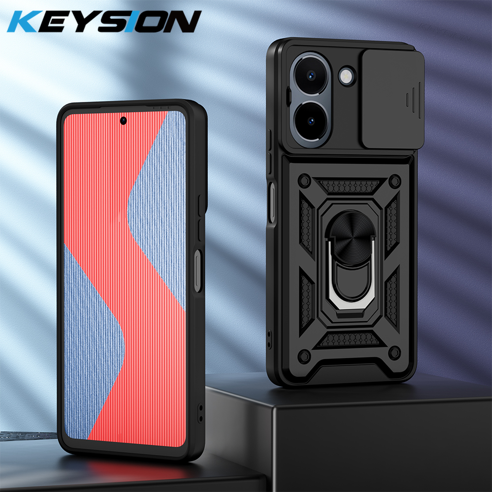 COMAKU Cover Armor Per VIVO Y36 4G - Custodia Antiurto TPU + PC Con Anello Supporto E Supporto Magnetico - Blu