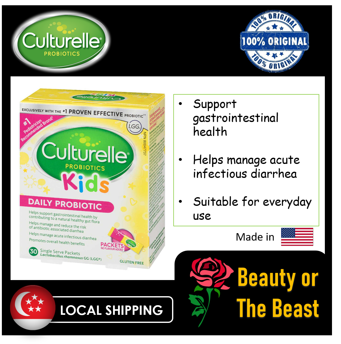 Culturelle Kids Packets Daily Probiotic Formula Supplement 30 Single Packets Lazada Singapore