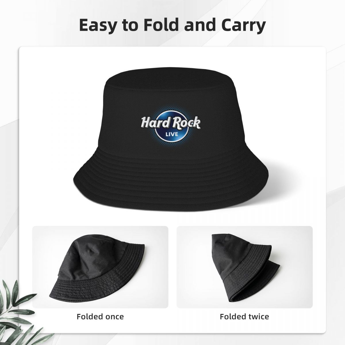 Hard Rock Cafe Bucket Hat Print Fisherman Hat Cotton Sun Fishing Cap Fun  Lightweight for Travel