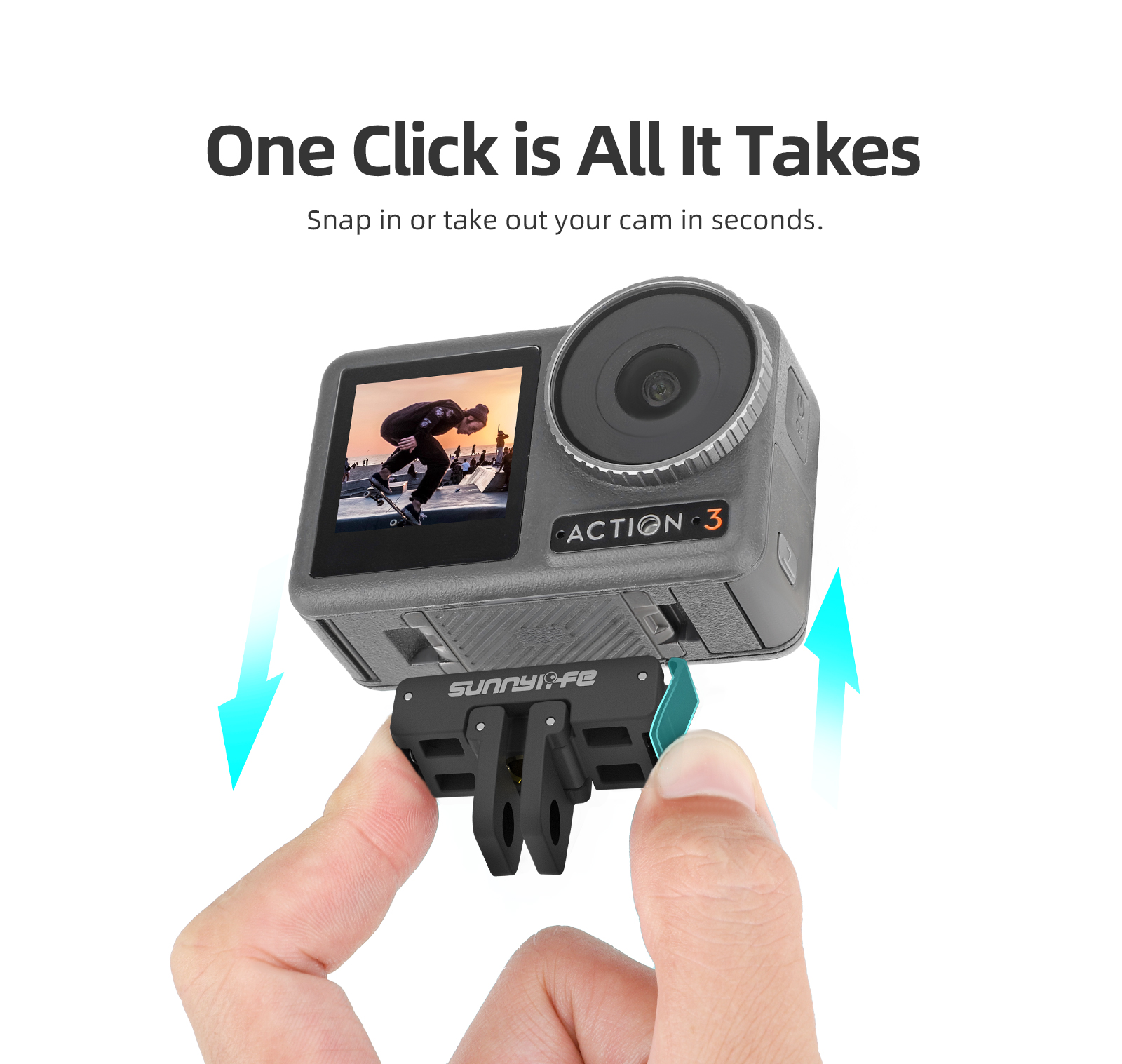 For DJI OSMO ACTION4/3/2 Quick Release Adaptor Foldable Quick Release Plate Expansion Accessory