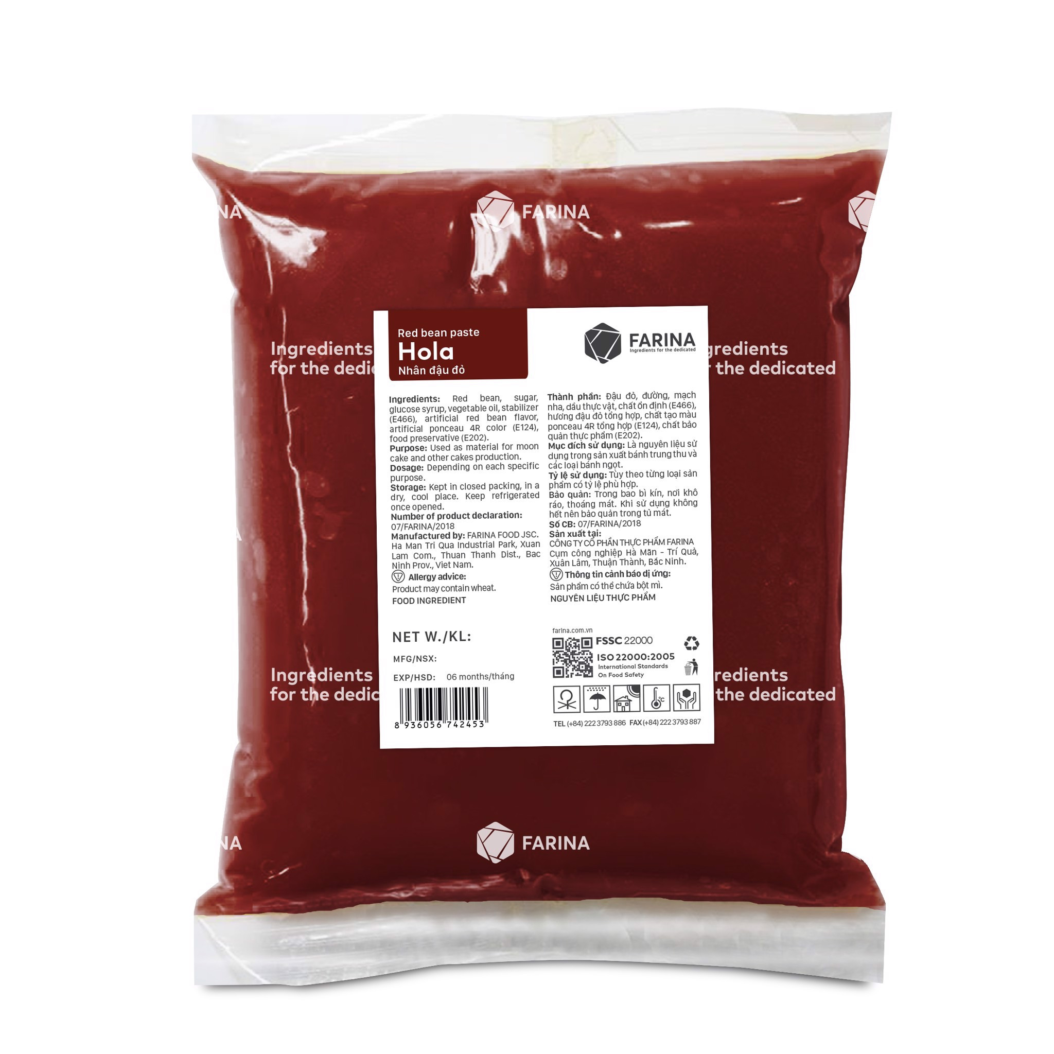 Nhân Trung Thu Hola Đậu Đỏ 1kg