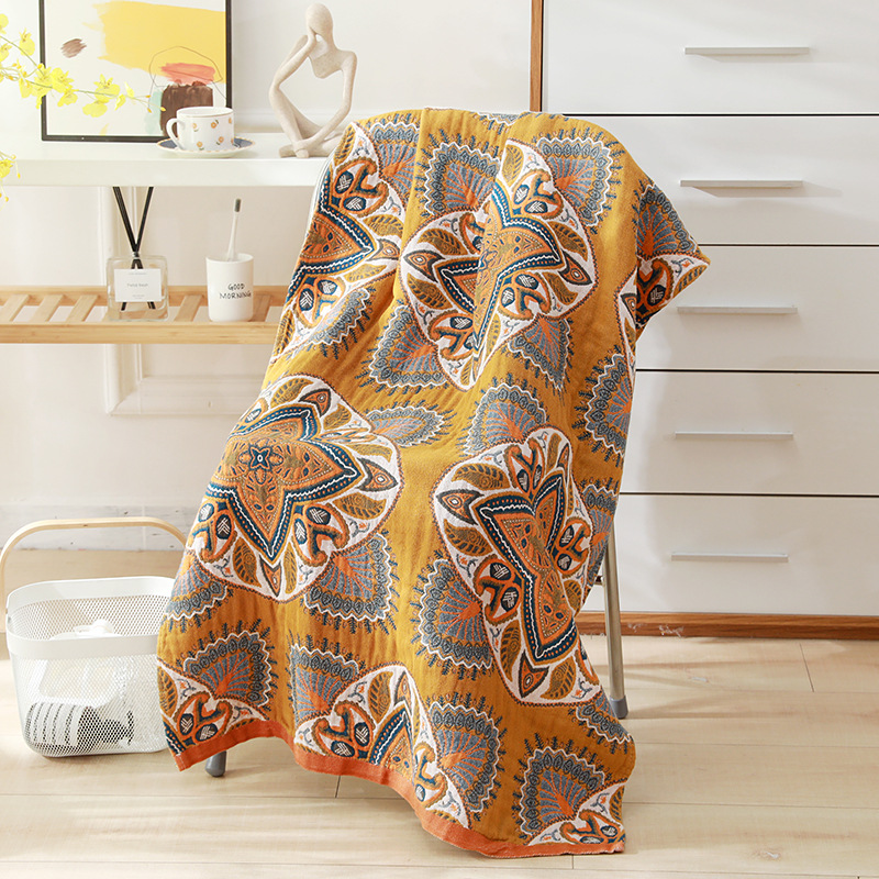 80x160cm Cotton 5-layers Gauze Bath Towel Absorbent Quick-drying Adult Couple King Towels Outdoor Beach Towel