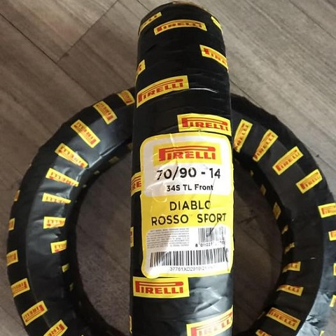 Vỏ Pirelli 70/90-14 Diablo Rosso Sport cho Mio, Luvias, Janus... (150040)