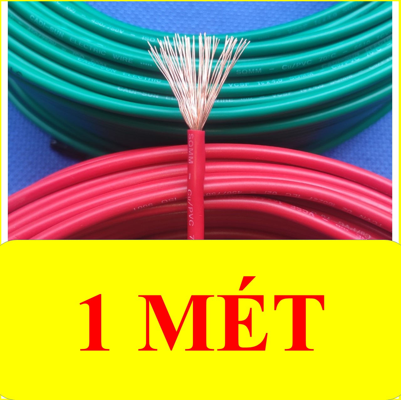 Dây điện CADISUN CHĨNH HÃNG (BH 20 NĂM) (cắt dài liền dây) lõi đồng Công suất MAX: 1000W