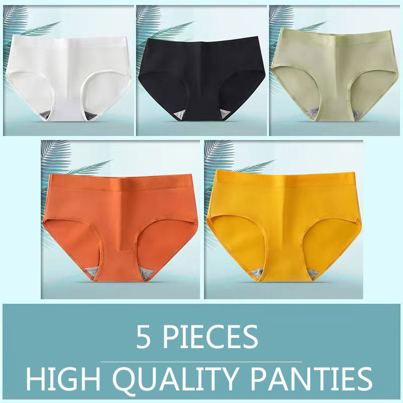 5 PCS Japanese Cotton Panties Underwear Women Plus Size Briefs Seluar Dalam  Wanita Ladies Breathable Underpants