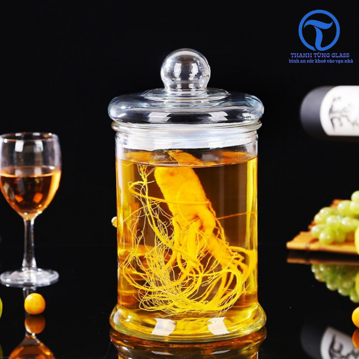 bình ngâm rươu thuỷ tinh 5 lít . không van
