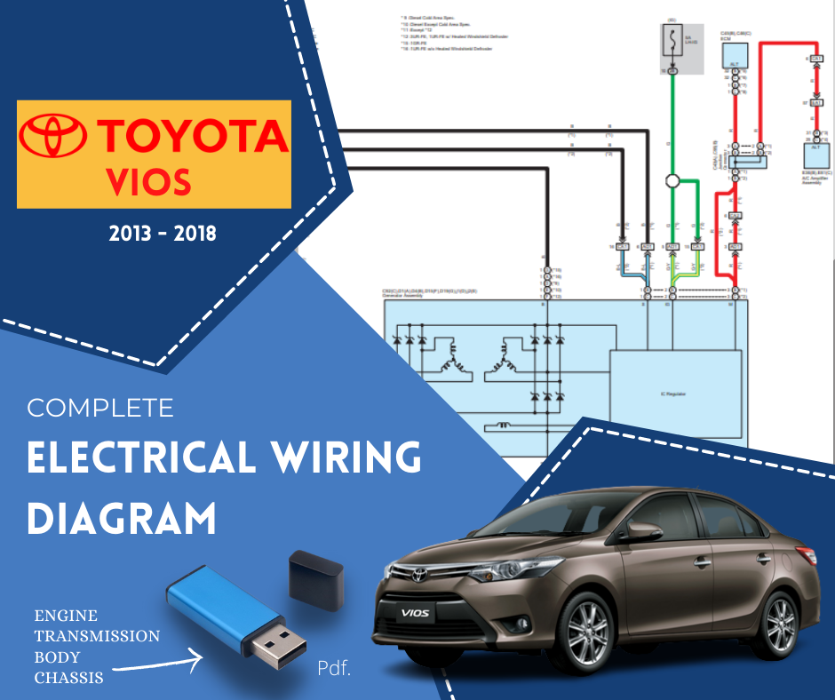 Vios Yaris 2013 to 2016 Automotive Electrical Wiring Complete Diagram
