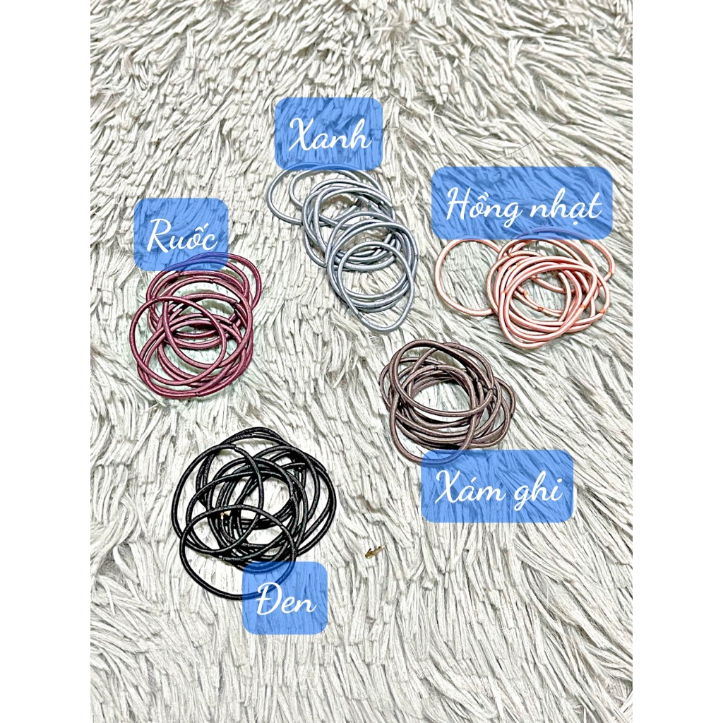 Set 10 dây cột tóc trơn đơn giản không gây rối tóc rụng tóc